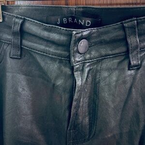 J Brand Dark Leather Trousers